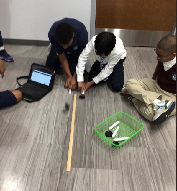 jomackeymagnet's tweet photo. #TuesdayFunday in Upper School accelerated Science class. They are learning about how force &amp; mass can affect motion by finding the velocity of a table tennis ball &amp; a golf ball using the same amount of force.  Great day at JMA @CCSDMagnet #STEMeducation #JMAk8 #LeadershipMatters https://t.co/eOyY7nvgRI
