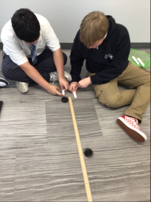 jomackeymagnet's tweet photo. #TuesdayFunday in Upper School accelerated Science class. They are learning about how force &amp; mass can affect motion by finding the velocity of a table tennis ball &amp; a golf ball using the same amount of force.  Great day at JMA @CCSDMagnet #STEMeducation #JMAk8 #LeadershipMatters https://t.co/eOyY7nvgRI