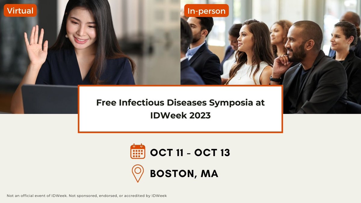 Discover the latest breakthroughs in #infectiousdiseases!
Join us for the Free Infectious Diseases Symposia at IDWeek 2023.
Attend &amp; engage with your colleagues, join our experts in 5 events, earn CME &amp; receive slides for your own practice. Register: pages.mycea.com/evt_2023-idwee…