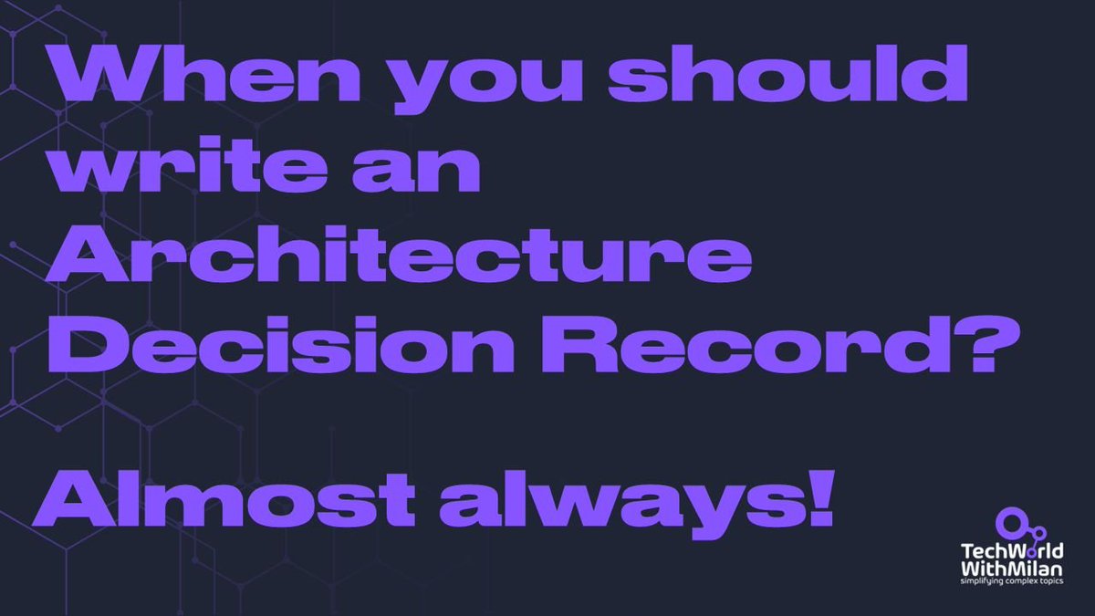 milan_milanovic's tweet image. 𝗖𝗮𝗽𝘁𝘂𝗿𝗶𝗻𝗴 𝗔𝗿𝗰𝗵𝗶𝘁𝗲𝗰𝘁𝘂𝗿𝗲 𝗗𝗲𝗰𝗶𝘀𝗶𝗼𝗻𝘀 𝘄𝗶𝘁𝗵 𝗔𝗗𝗥𝘀

There are several ways to 𝗱𝗼𝗰𝘂𝗺𝗲𝗻𝘁 𝘀𝗼𝗳𝘁𝘄𝗮𝗿𝗲 𝗮𝗿𝗰𝗵𝗶𝘁𝗲𝗰𝘁𝘂𝗿𝗲, such as UML, 4+1 view model, C4 model, and 𝗔𝗿𝗰𝗵𝗶𝘁𝗲𝗰𝘁𝘂𝗿𝗲 𝗗𝗲𝗰𝗶𝘀𝗶𝗼𝗻 𝗥𝗲𝗰𝗼𝗿𝗱𝘀 (𝗔𝗗𝗥𝘀).…