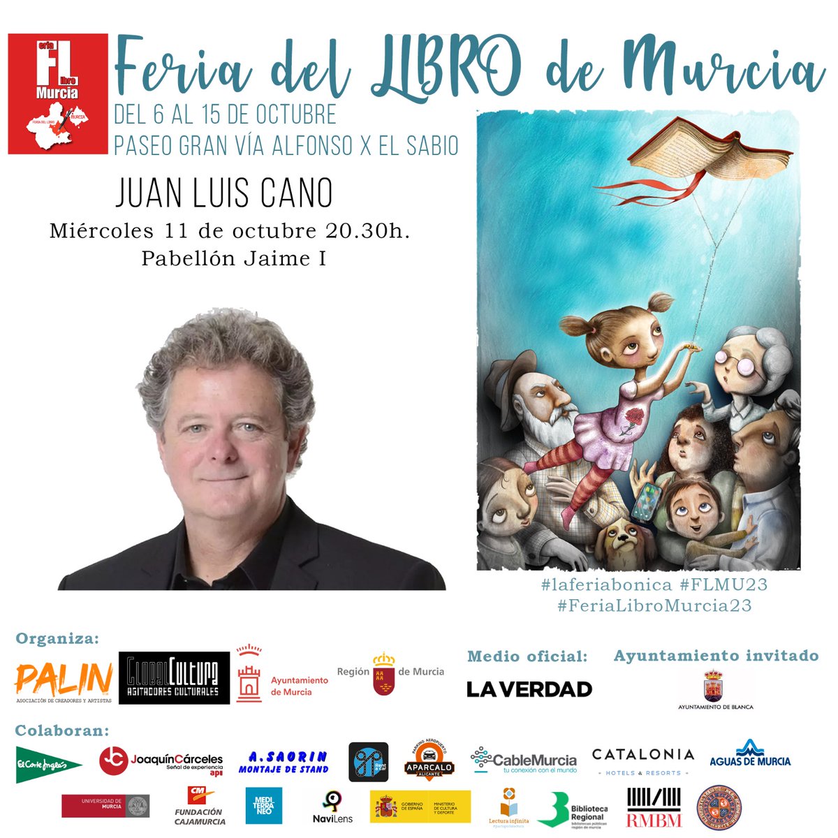 jesusboludatoro's tweet photo. Es el turno de una presentación muy especial. Juan Luis Cano nos visita para hablarnos de su última novela... Y de lo que surja. 
📅 Miércoles 11 de octubre
⏰ 20.30 
📍Pabellón Jaime I. 
¡Qué ganas de Feria del libro! 
 #juanluiscano #laferiabonica #FLMU23 #Ferialibromurcia23 https://t.co/7htU25Qj1S