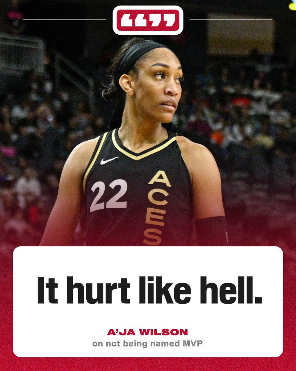 A'ja Wilson's reaction to missing out on her third WNBA MVP by just 14 voting points.