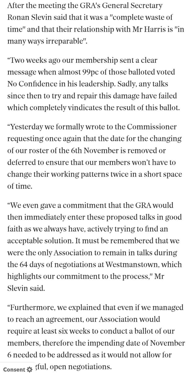 🚨 Breaking

Gardaí threaten to withdraw frontline services on budget day. 

GRA described recent meeting with Harris as 'complete waste of time'. 

#ResignDrew