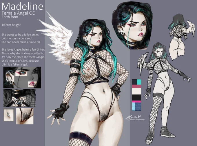 Nude version of my new OC Madeline