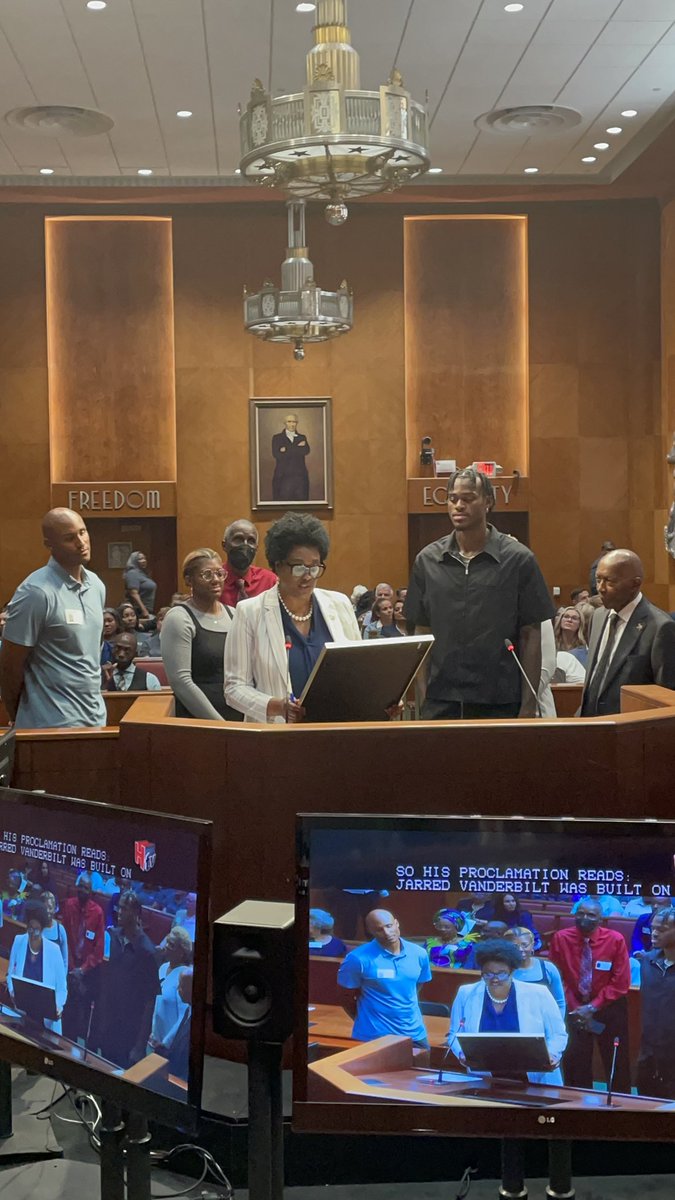 Today is @JVando Jarred Vanderbilt Foundation Day in the City of Houston! Watching his journey from elementary school to the NBA has been pure joy. Thank you Jarred and family for your heart for service to others. We are rooting for you and the @Lakers. #DistrictK