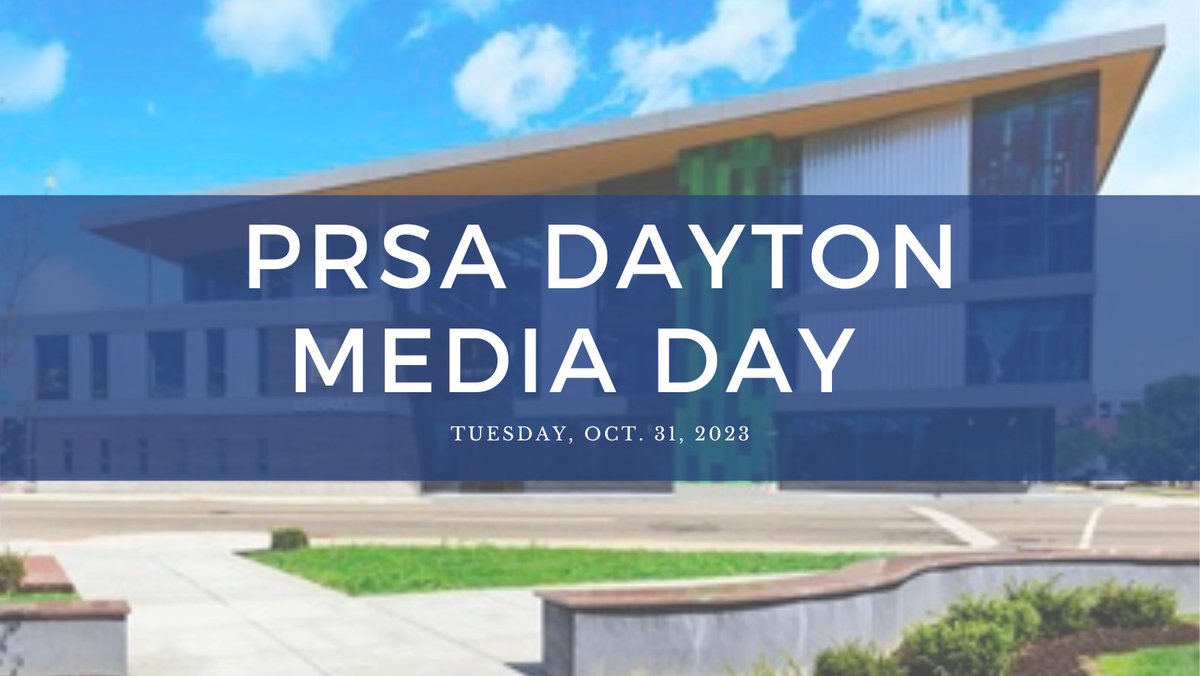 SAVE THE DATE! PRSA Dayton Media Day will be on October 31 at <a href="/Daytonlibrary/">Daytonlibrary</a>. 

Panel and tabletop discussions will include the use of AI in content creation, best practices for pitching, and media relations tips from area PR professionals.

Register: shorturl.at/uCIQ7