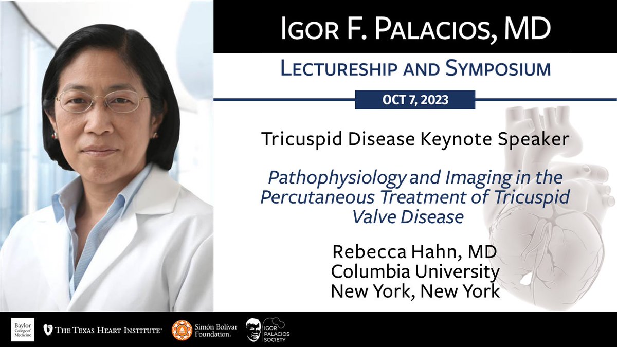 We hope you'll join us for the Igor F. Palacios, MD Lectureship &amp; Symposium on October 7th. Keynote speaker Rebecca Hahn, MD, will share her insights on percutaneous treatment of tricuspid valve disease.
There's still time to register for this hybrid event bit.ly/3rrtsWo