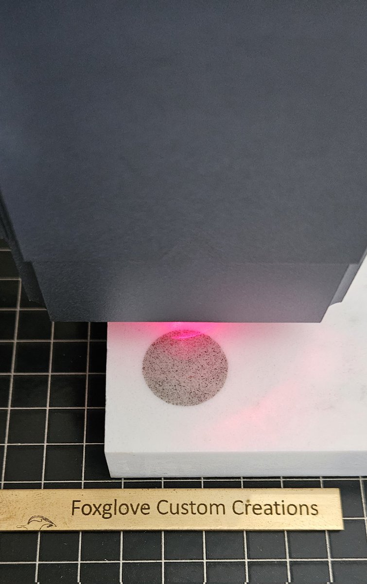 We rigorously test our parameters and always push our capabilities. Always keeping our lasers clean and maintained! This is the result! Immaculately laser engraved Quartz! We are Foxglove Custom Creations! Your laser engraving specialists! 🖤😎 #SBSWinnersHour #MHHSBD