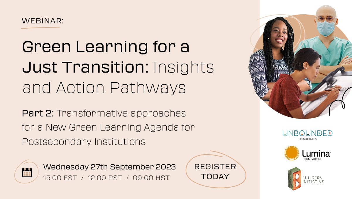 📢1 Day to go! You can't afford to miss our virtual conversation on September 27, 2023, at 3pm EST! We're diving deep into the New #GreenLearning Agenda, paving the way for a fairer and greener tomorrow. Secure your spot today: bit.ly/45mqcKT @LuminaFound @CKwauk