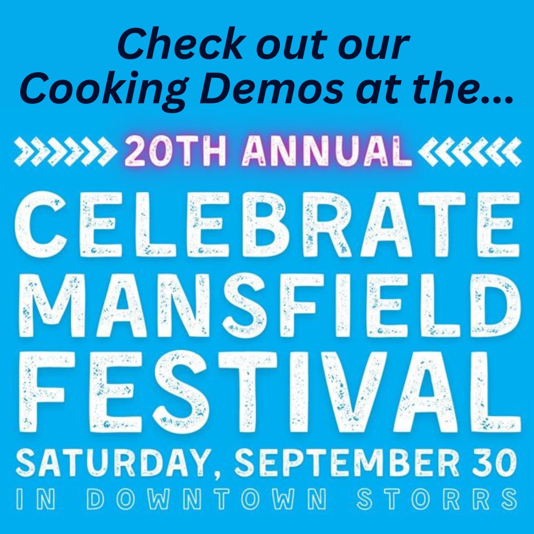 Celebrate Mansfield is happening this weekend in @downtownstorrs, & Dining will be there with our annual cooking demos on Dog Lane. 2:30pm - Sweet & Spicy Shrimp Pad Thai 3:30pm Chili Crisp Pork Belly. Lots of activities, arts & crafts, live entertainment, & tasty treats!