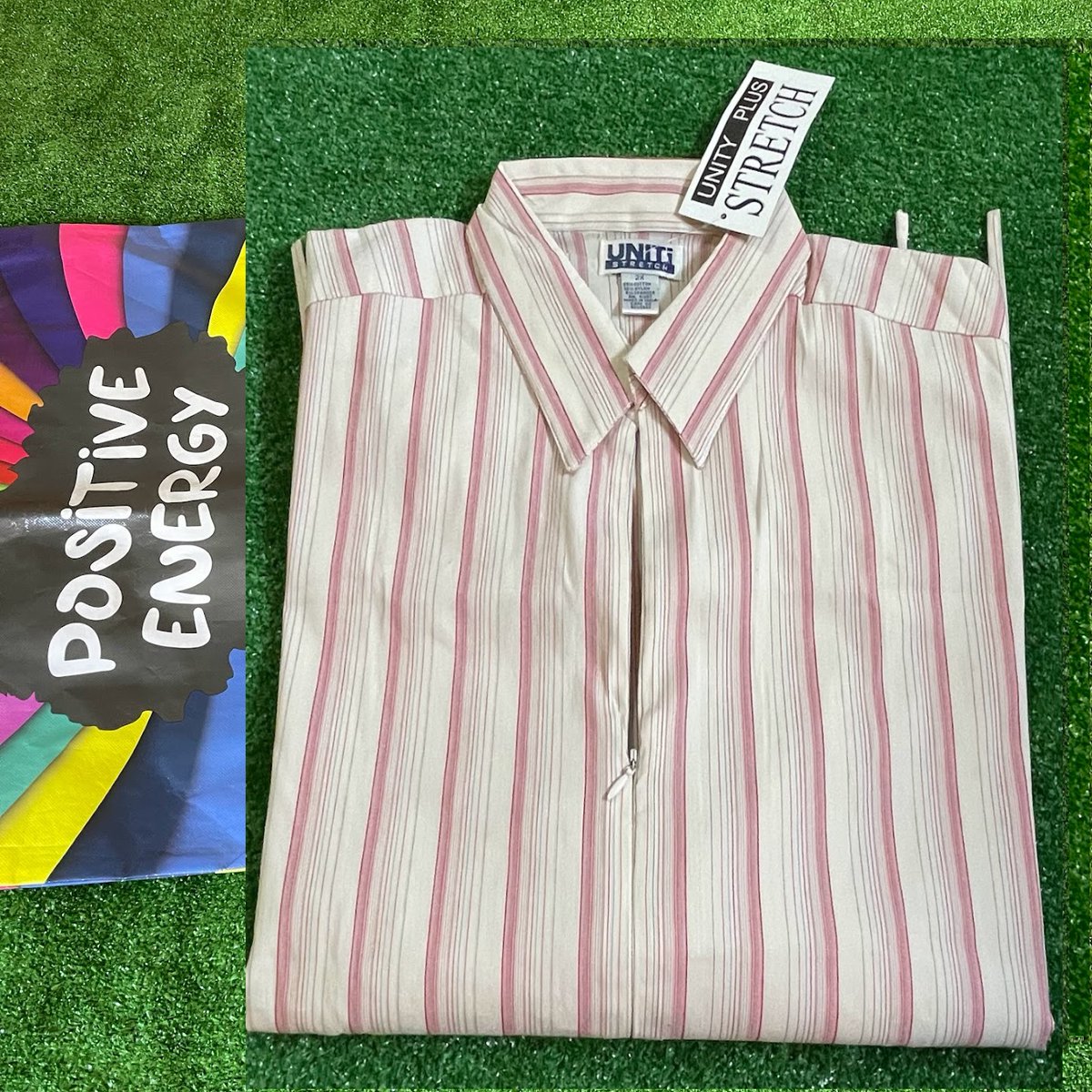 myclosetym's tweet image. Uniti Stretch Ruched 3/4 Sleeve Zipper Up Striped Blouse Top Shirt Size 2X NEW

#UnitiFashion
#StripedBlouse
#Size2X
#NewArrival
#RuchedSleeve
#ZipperDetail
#PlusSizeFashion
#StylishTop
#FashionForHer
#CasualChic

ebay.com/itm/1261101714…