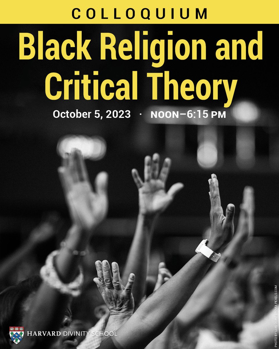 Black religion is deeply interconnected with many other fields like race, gender, and philosophy. Join us for our Black Religion and Critical Theory Colloquium on Oct 5. This event will also be livestreamed on YouTube. ⚠️ Please register here: bit.ly/3t5GgCh