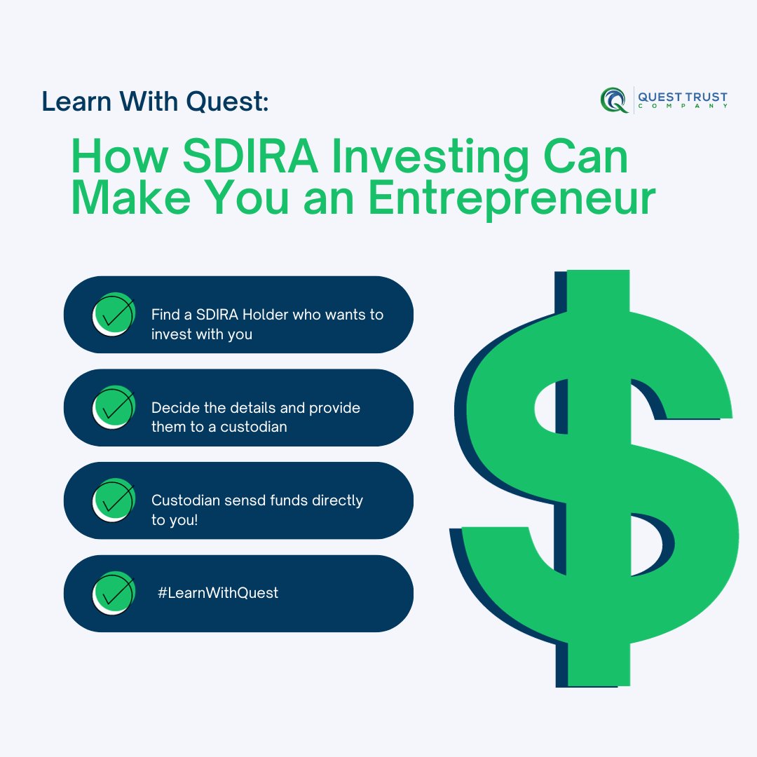 QuestTrustCo's tweet photo. How can #SDIRAInvesting help make you an #entrepreneur? What steps do you need to know? 
#LearnWithQuest at the link below 👇
https://t.co/ADec3qNecT

#InvestingEducation #IRATips #InvestingTools https://t.co/c0wljNAMEp