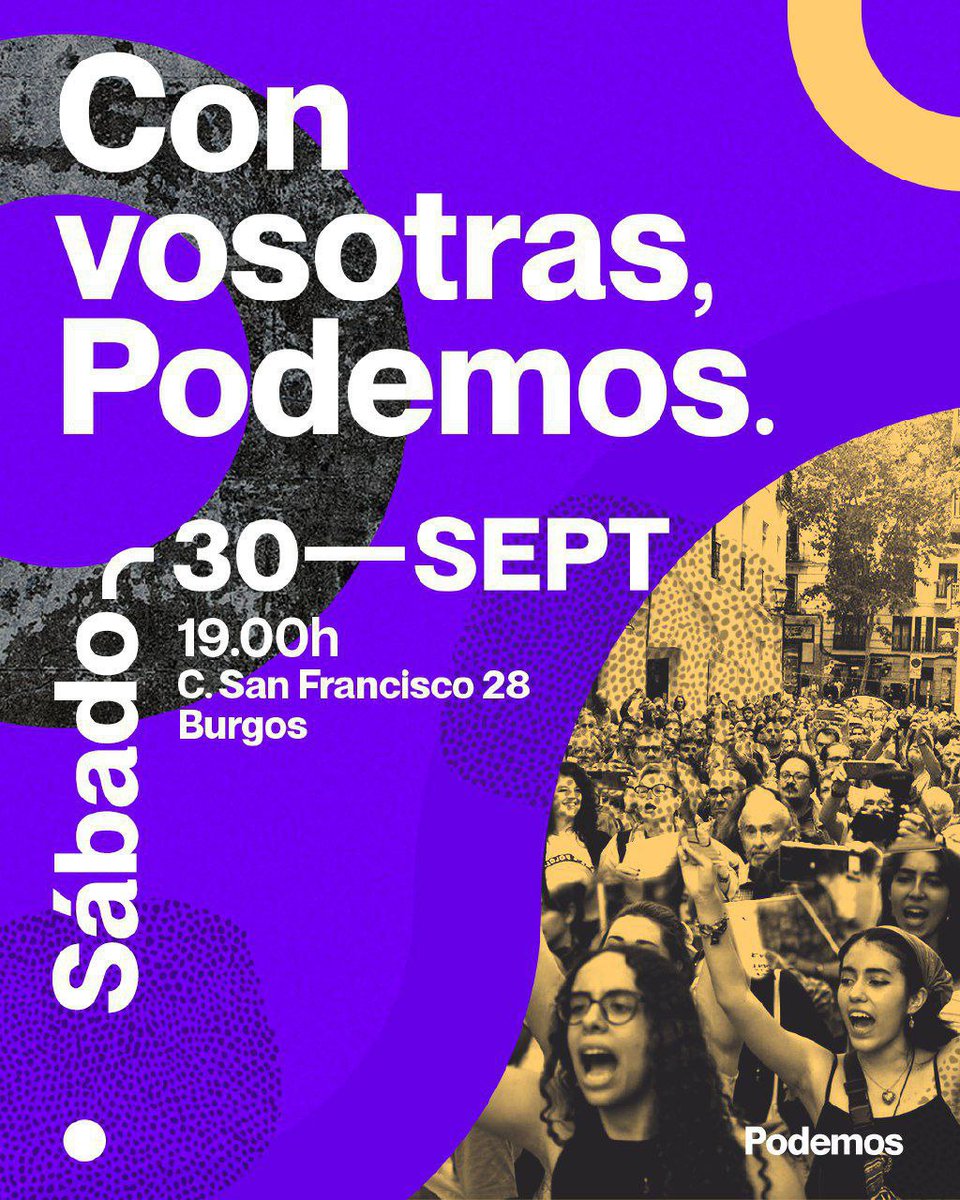 Garrasparri's tweet photo. El sábado, a las 19h, nos veremos en la Asamblea Provincial en la sede de Podemos en Burgos ¡No faltes! 👍🏽😉
#Podemos
#AhoraPodemos
#PodemosBurgos
#PodemosProvincia
#PodemosAranda https://t.co/xZs1PvA7wP