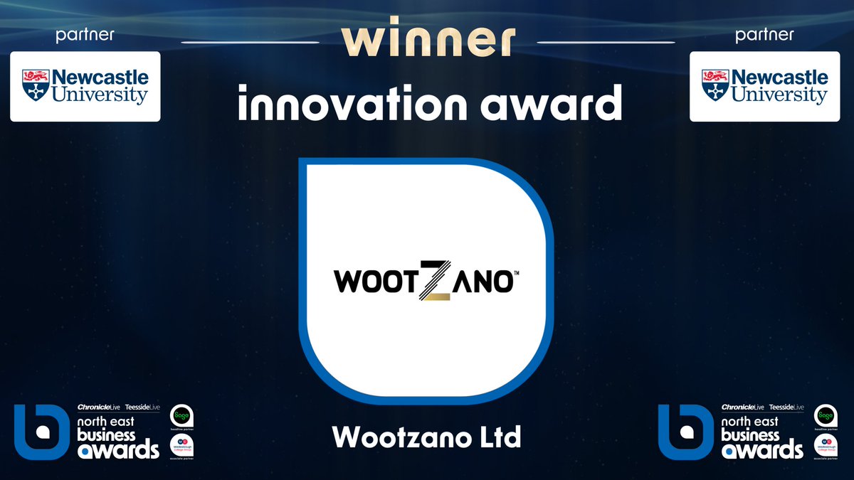 Local pioneers @TDynamicsHQ, @wootzano and @Tracerco are our Innovation Award, in partnership with @UniofNewcastle, finalists - but who will take home the award? It’s Wootzano! #ad #NEBizAwards