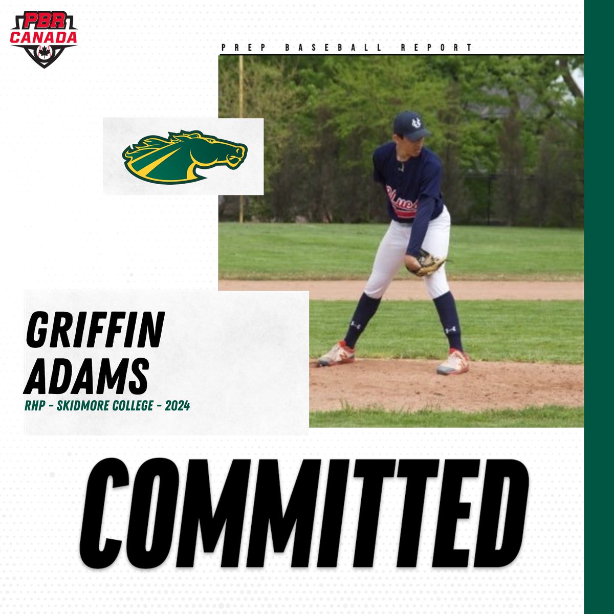 🚨𝐂𝐎𝐌𝐌𝐈𝐓𝐌𝐄𝐍𝐓 𝐀𝐋𝐄𝐑𝐓🚨

'24 RHP Griffin Adams (<a href="/Griffin_Adams13/">Griffin Adams</a>) has announced his commitment to Skidmore College.

#OffTheBoard || <a href="/SkidmoreBase/">Skidmore Baseball</a>