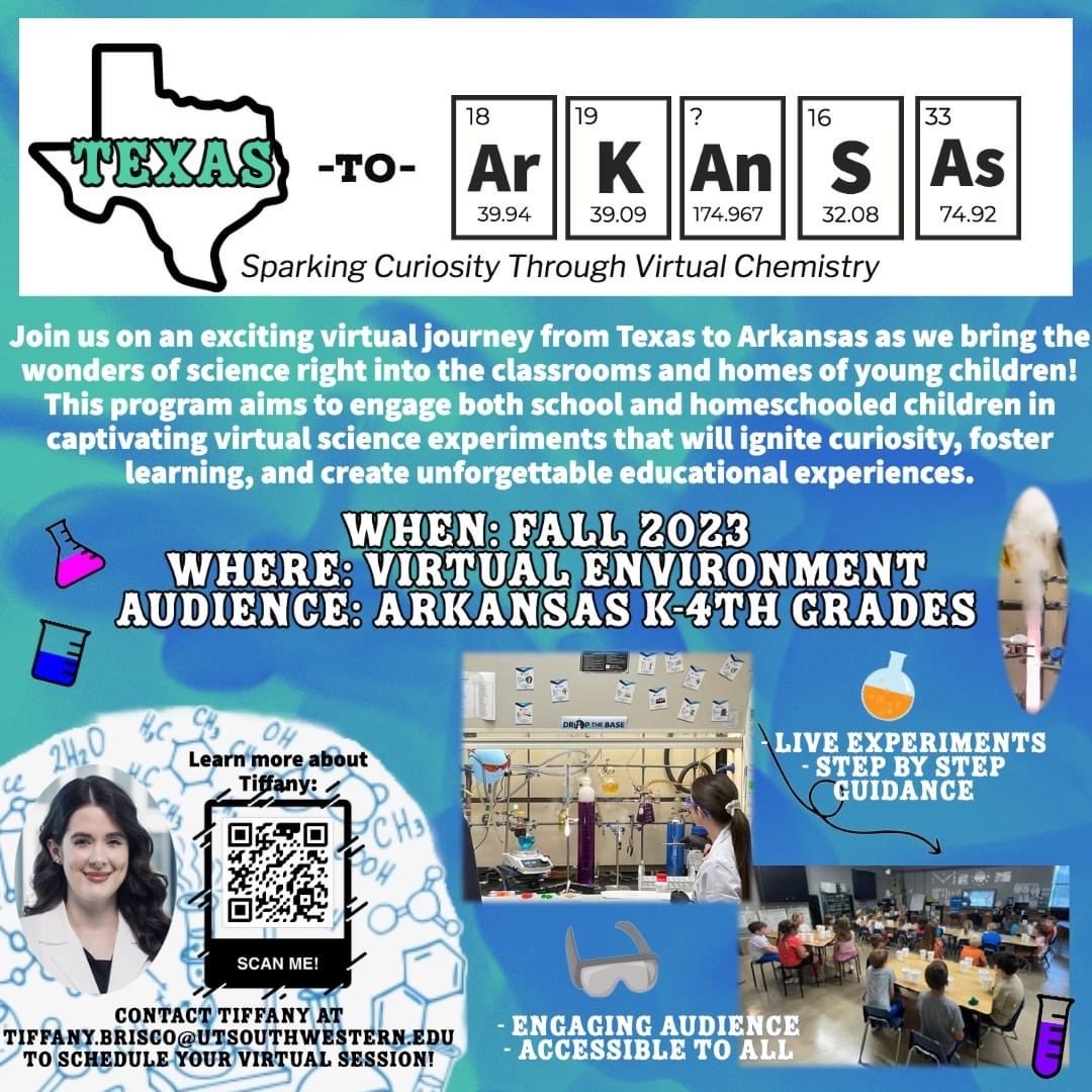 TambarLab's tweet photo. We’re so proud of grad student Tiffany Brisco @Tiffany05Brisco for organizing this awesome virtual science event for elementary school students in Arkansas! The future of science looks very bright! @BeyondCCHF @ACSorganic https://t.co/nJVGkWfUBF