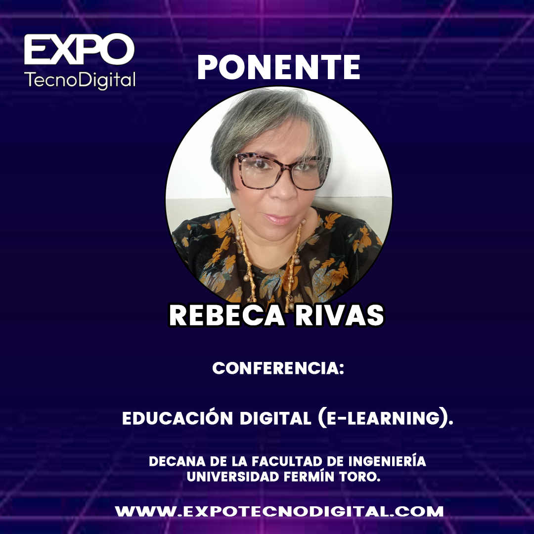 BusinessLat's tweet photo. La Dra. Rebeca Rivas, Decana de la Facultad de Ingeniería Universidad Fermín Toro, estará compartiendo el Tema: Educación Digital (E-Learning) en la @Expotecnodigitaltour Caracas 2023.

¡Nos vemos en la Expo!

#expotecnodigital 
#negocios #marketingdigital
#venezuela #business https://t.co/pWsMaEuCxx