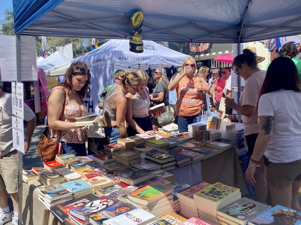 We distributed 333 banned &amp; challenged books to kids &amp; their families at Pride. And refilled 2 Inclusive Teen Safe Spaces &amp; Libraries. Another Friday. More ( joyous) work to do. Thank you amazing vollunteers! Soon we open our library. Help of you can. gofund.me/402eb456