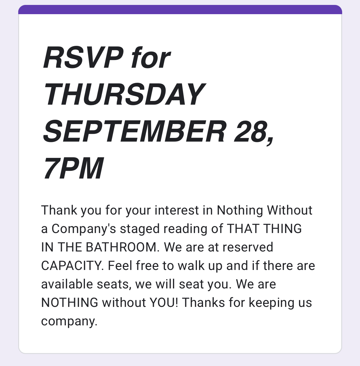 Nothing Without a Company tweet media