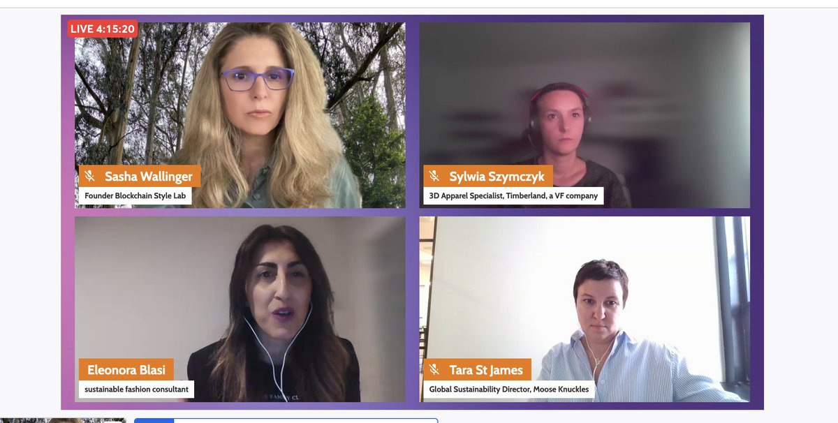 Had a lot more fun discussing the intersection of #sustainability #fashion #innovation and #technology than this picture demonstrates at <a href="/alvanon/">Alvanon</a> #3DTechFest with Tara St. James, Sylwia Szymczky and Eleonora Blasi and a guest appearance by none other than Alvanon CEO Janice Wang