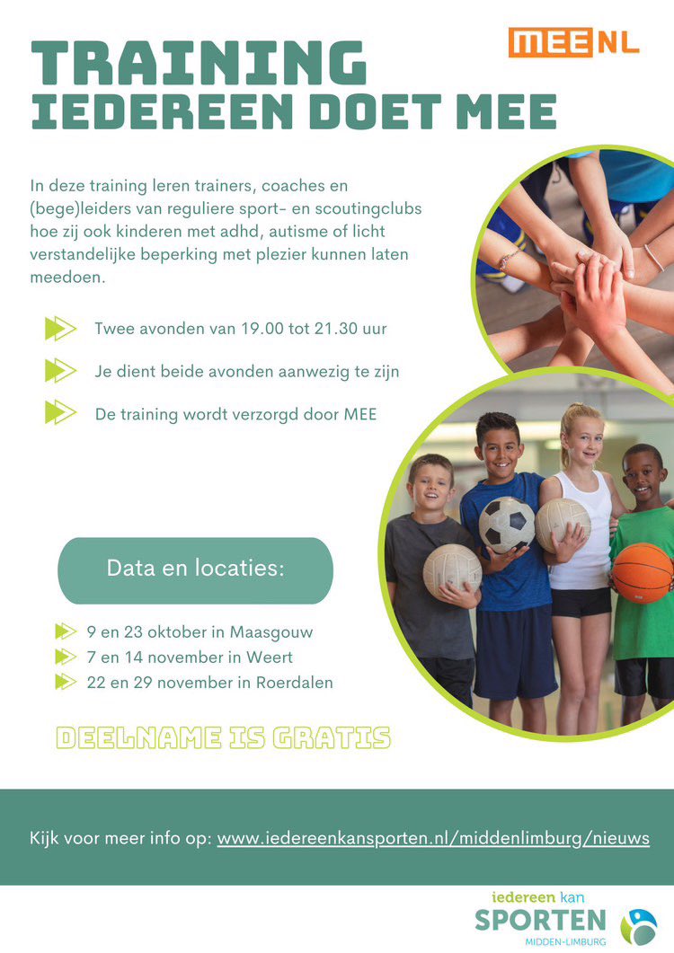 In #Maasgouw zijn nog plaatsen vrij! 

@MEEDMG <a href="/Gem_Maasgouw/">Gemeente Maasgouw</a> #training #iedereendoermee #Maasgouw #Heel #Weert #Roerdalen