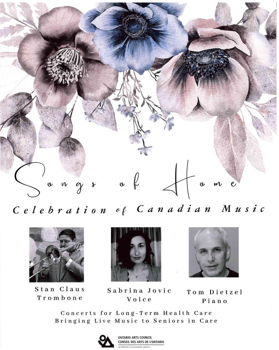 Hastings Manor is fortunate to have for residents, family members and friends, on Saturday, September 30th from 2 to 3 p.m., the “Songs of Home” concert for Long-Term Healthcare, funded by the Ontario Arts Council. 😀 #artsaddvalue