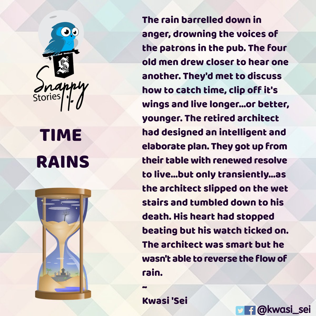 One direction. Time. Rain. #snappystories #kwasisei #microfiction #time #onedirection #shortstories #time #rain #rainfall #shortstories #writersofinstagram #writingcommunity #writersofcolor #africanwritersseries #blackwritersoftwitter #blackwriters #elixir #life