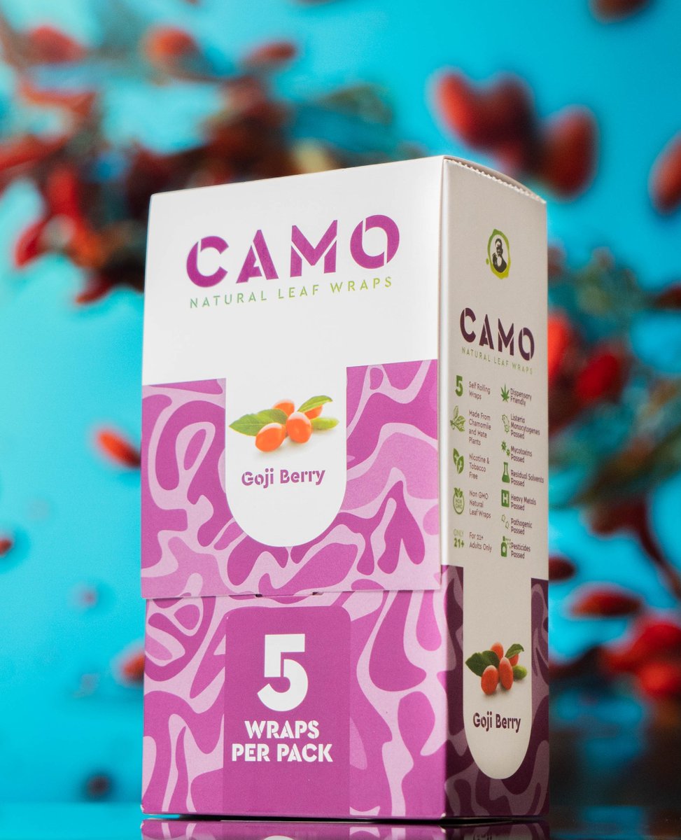 Exotic, natural, and uniquely captivating. Goji Berry Wraps by CAMO. 
⁠
#camonaturalwraps #gojiberry #buildyourown #camobox #flavoroverload #burstedberrry #newflavors #naturalflavor #camosamplepack #thehighcreative