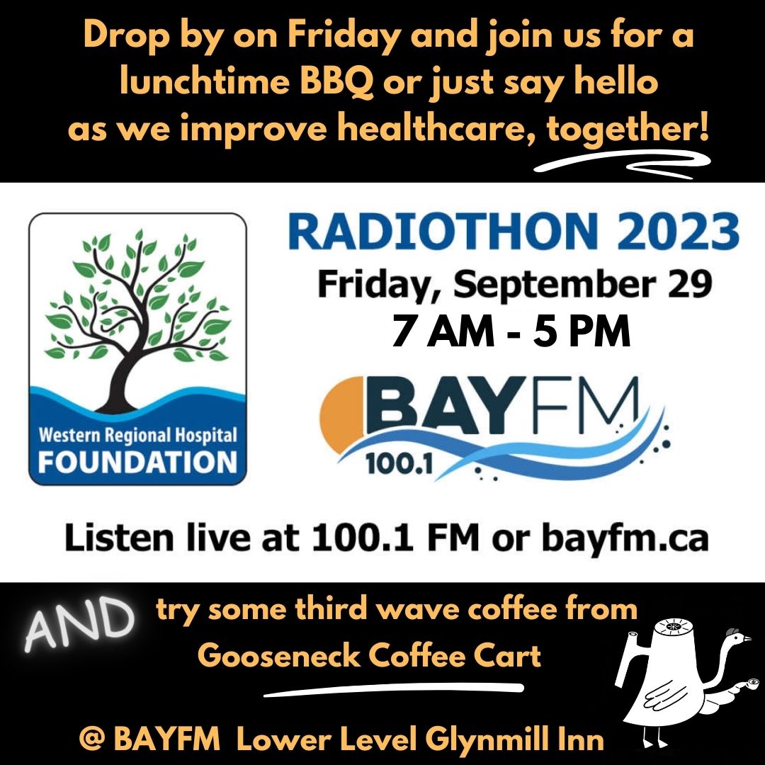 WRHFoundation's tweet image. We're having a party called RADIOTHON this Friday and you're invited!

Drop by BAYFM or call 634-2322 on Friday between 7 AM and 5 PM with your pledge as we improve healthcare (and BBQ and drink coffee) together.

We can't wait to see you there!