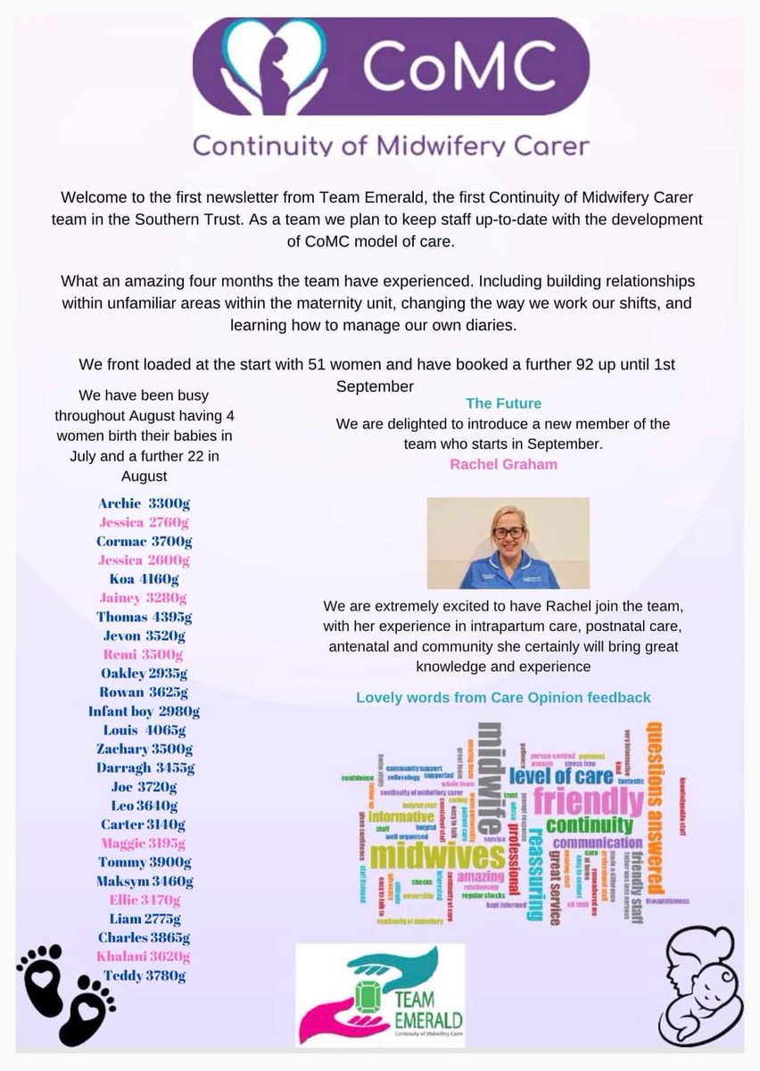 What an amazing few months we have experienced. Truly blessed and privileged to be part of this incredible team, and providing this fantastic service to the women and families in our community x
#CoMCTeamEmerald #teamSHSCT