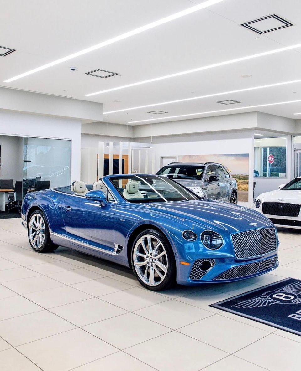 The pinnacle of luxury. The 2023 #BentleyContinentalGTC Ocean Edition in Pale Sapphire 
•
•
#bentley #continentalgt #newinventory #carsofinstagram #carswithoutlimits #exoticcars #luxurylifestyle #supercarsdaily