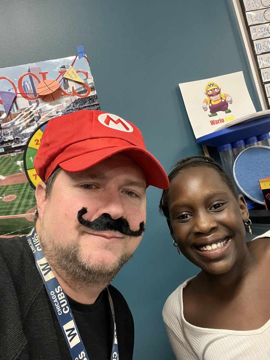 Look who appeared in class today to celebrate our trimester Mario theme!
