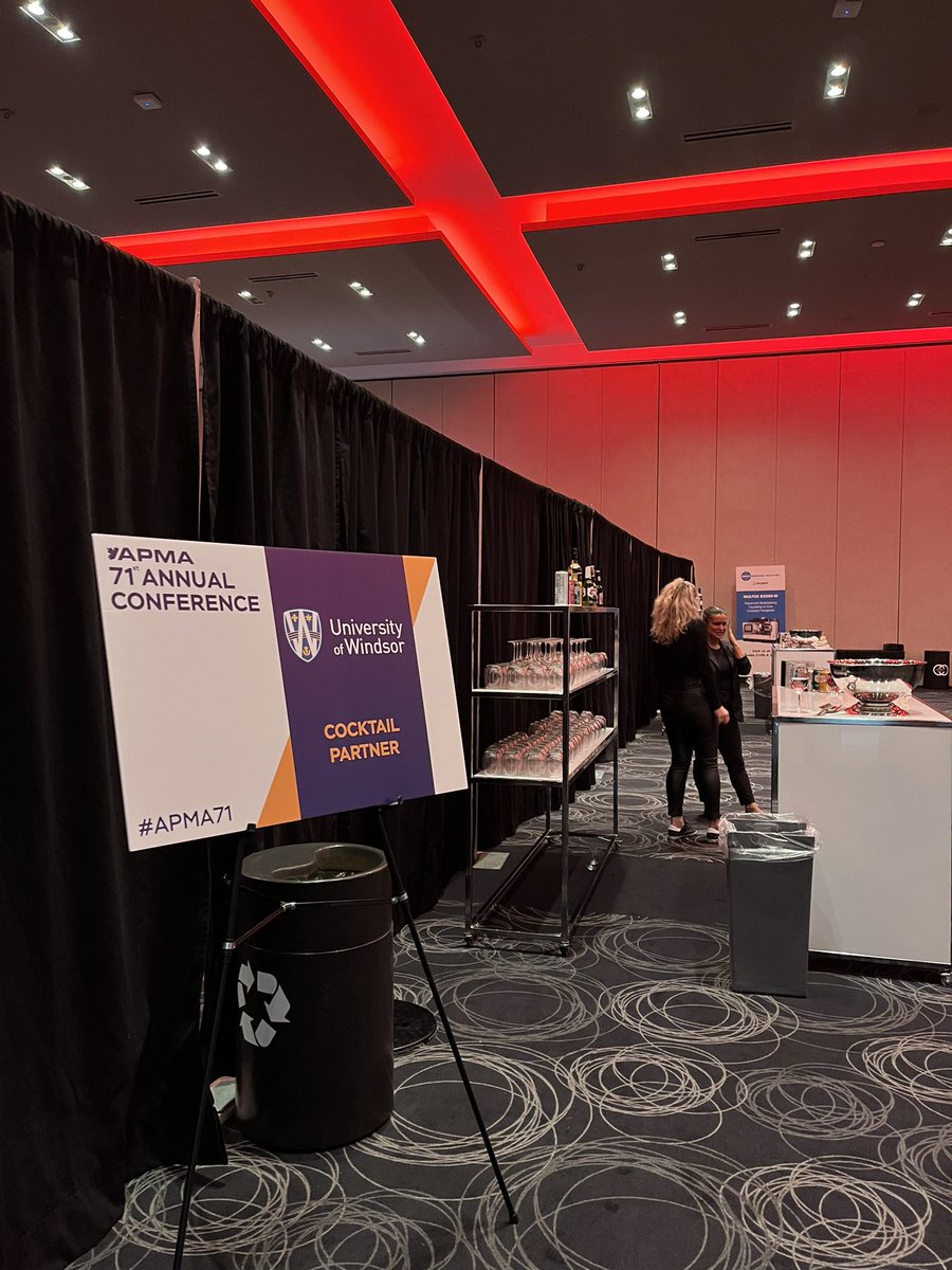 APMACanada's tweet photo. Thank you @UWindsorRP for sponsoring our Cocktail Hour! Join us in Ballroom A from 5-6pm. #APMA71 https://t.co/rxyZSWaLyp