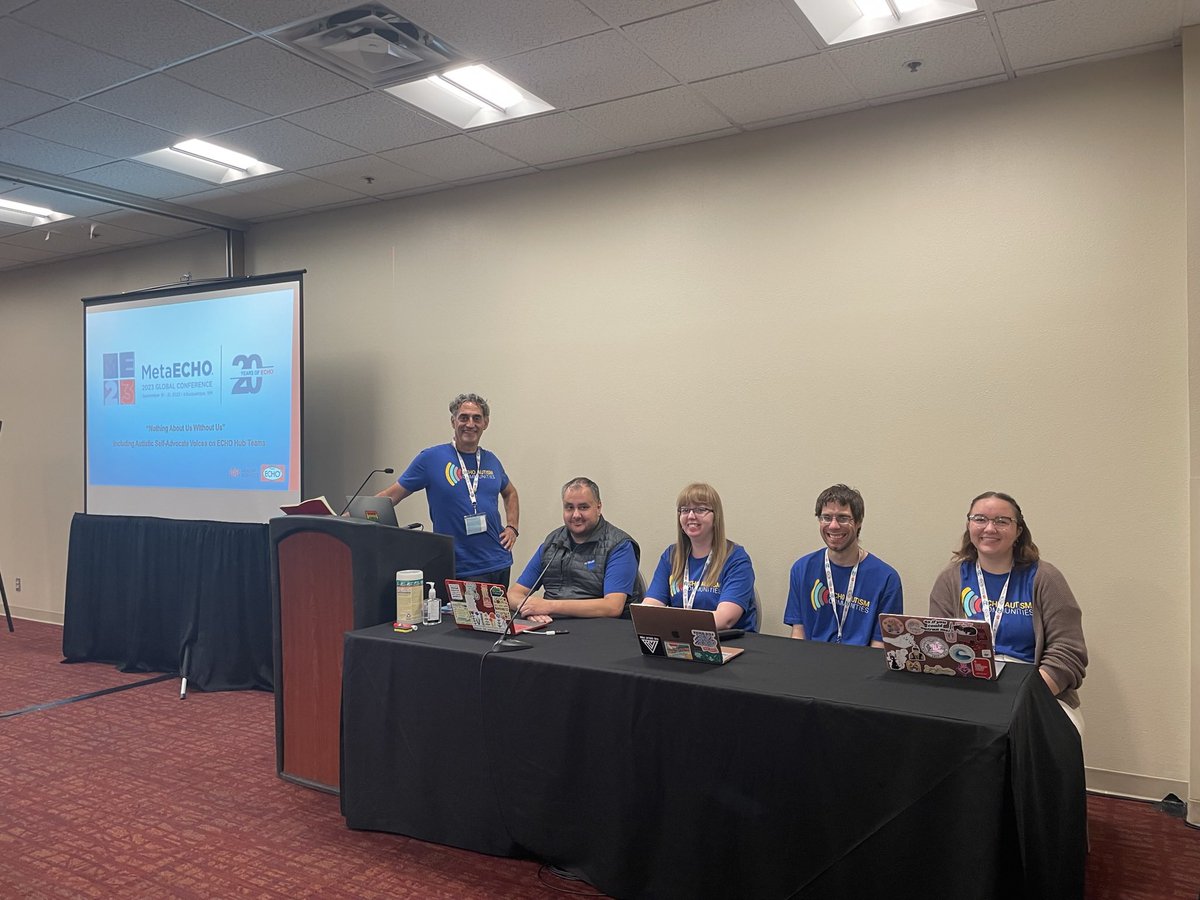 angelavdahiya's tweet photo. Our @ECHOAutism @UWMedicine team presented some exciting things at #MetaECHO2023 @ProjectECHO!
This included a panel of our amazing #autistic self-advocates who shared some insight on what it’s like being on an ECHO HUB team & the importance of including lived experiences 👏🏼 https://t.co/PcEhB7gbnU