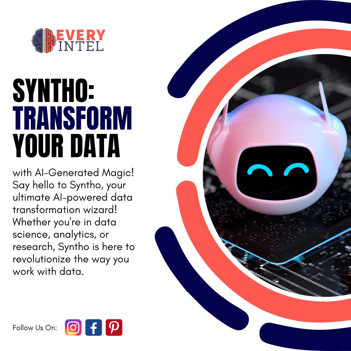 EveryIntel's tweet image. Say hello to Syntho, your ultimate AI-powered data transformation wizard! 🧙♂️ Whether you're in data science, analytics, or research, Syntho is here to revolutionize the way you work with data. 
.
#Syntho #AIForData #DataTransformation #SyntheticData #DataPrivacy #DataAnalytics