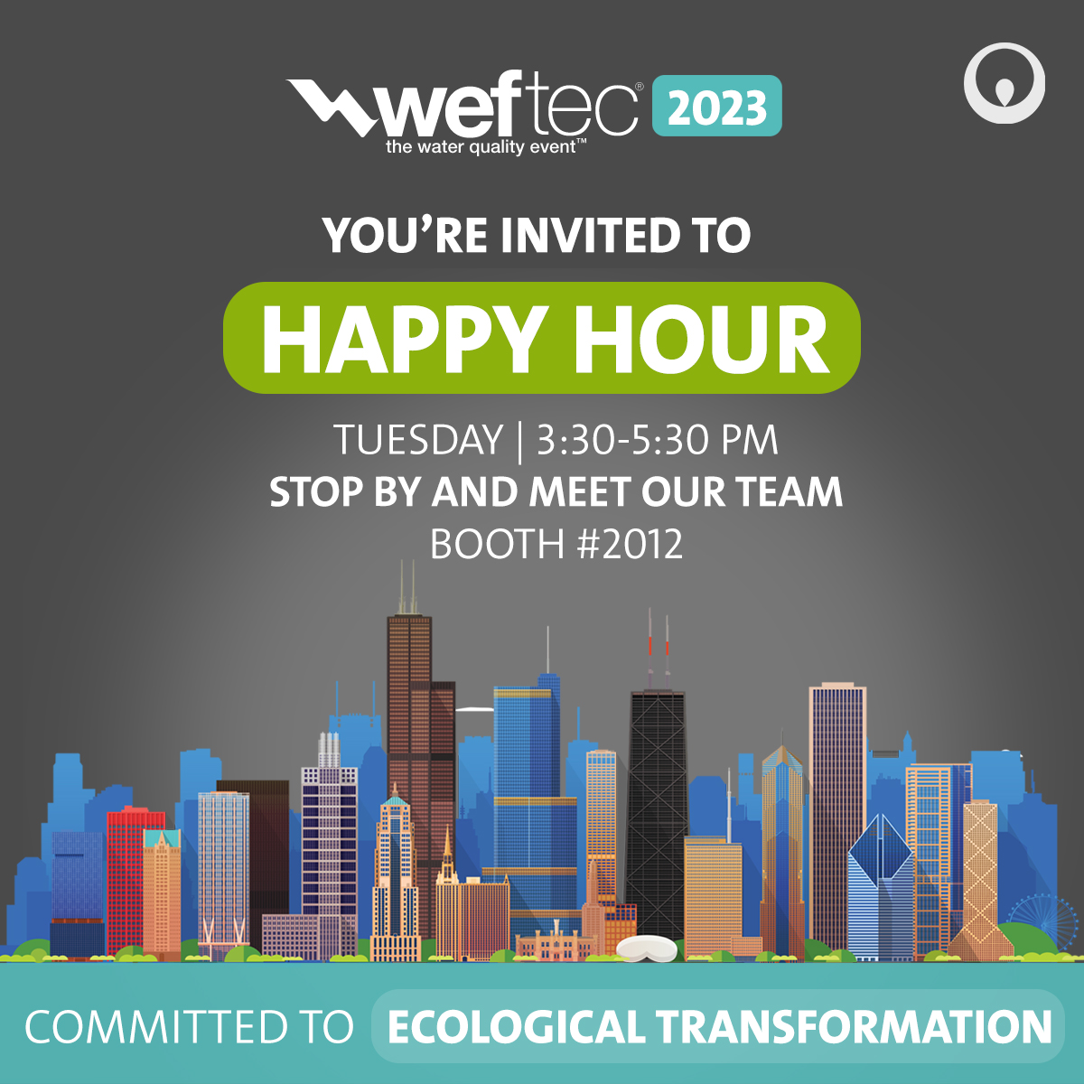 VeoliaWaterTech's tweet image. Snack, drink, and connect with us at #WEFTEC2023 on Tuesday, October 3rd. See ya there! 🥂