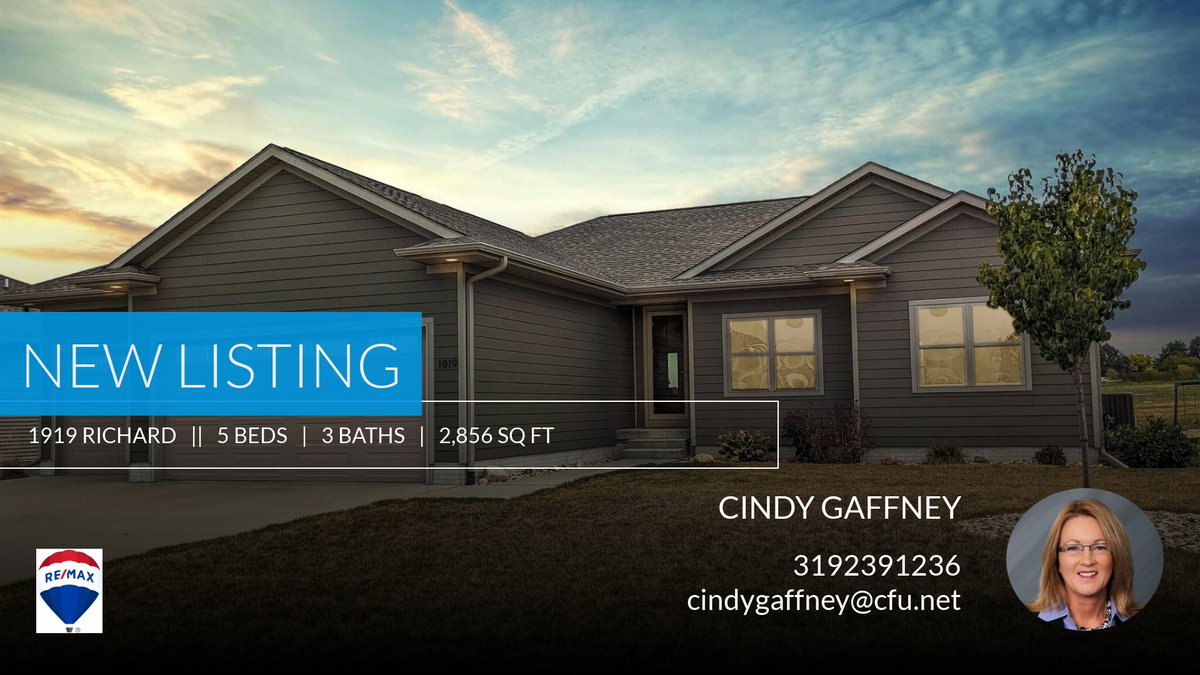 CindyGaffneyCF's tweet photo. 📍 New Listing 📍 Take a look at this fantastic new property that just hit the market located at 1919 Richard in Cedar Falls. Reach out here or at 3192391236 for more information

Cindy Gaffney 319-239-1236
Email: cindygaffney@cfu.net https://t.co/ouoBrUMyL8 https://t.co/gvt891S6mX