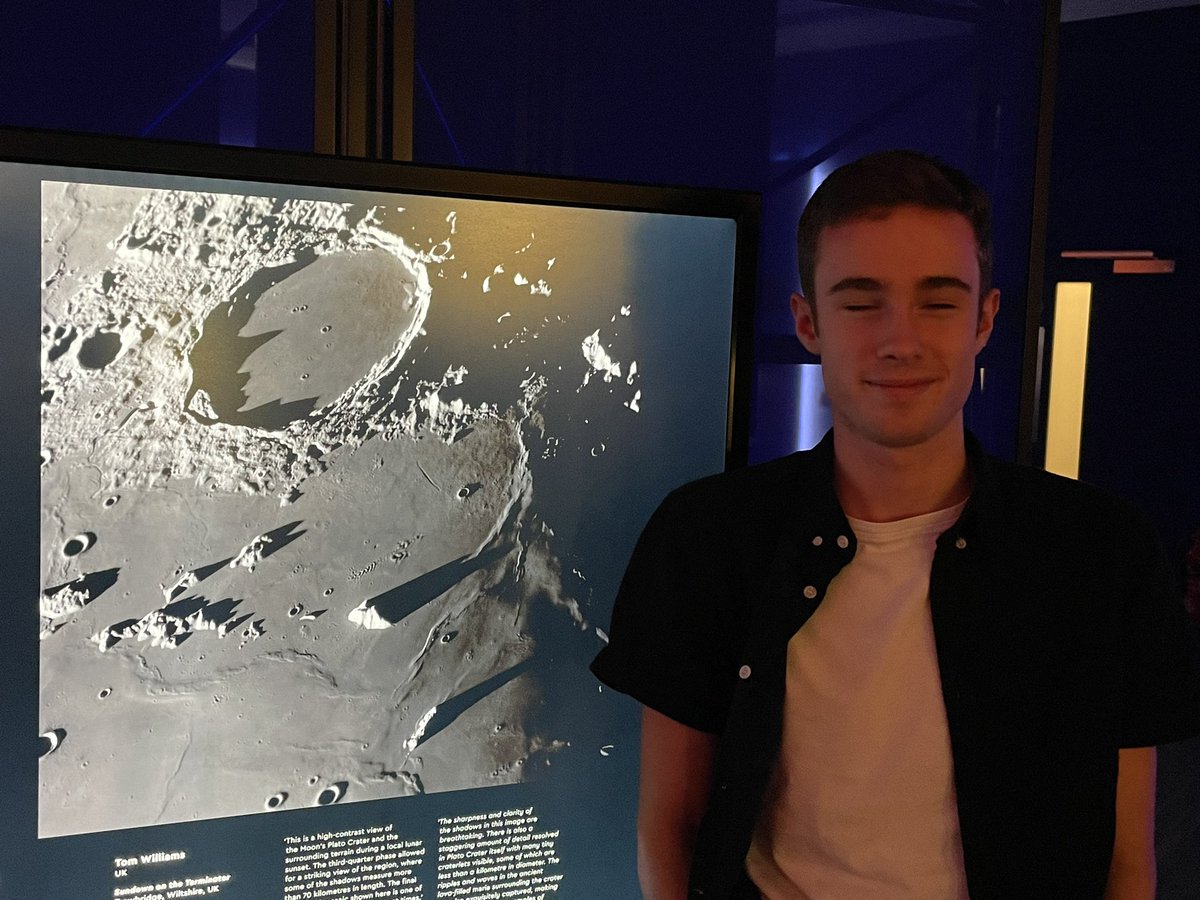 SkyInspector's tweet photo. Spent a lovely evening at the #APY15 ‘meet the judges’ event hosted by the @RMGreenwich and got to see the new Astronomy Photographer of the Year exhibition with @tw__astro Saw my own 3rd place pic of Uranus and moons https://t.co/s7Eu98PBO6