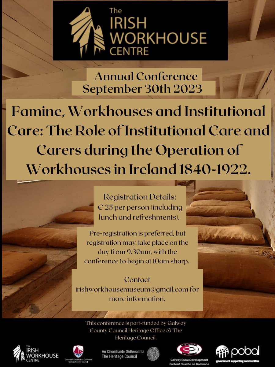 Really looking forward to presenting on nineteenth-century lunacy legislation and district asylums at this event. My @MaynoothHist @MaynoothUni colleague @Eamonthealy who will be there also presenting ‘Vice Guardians – examining the forgotten custodians of the Famine Poor 1847-51