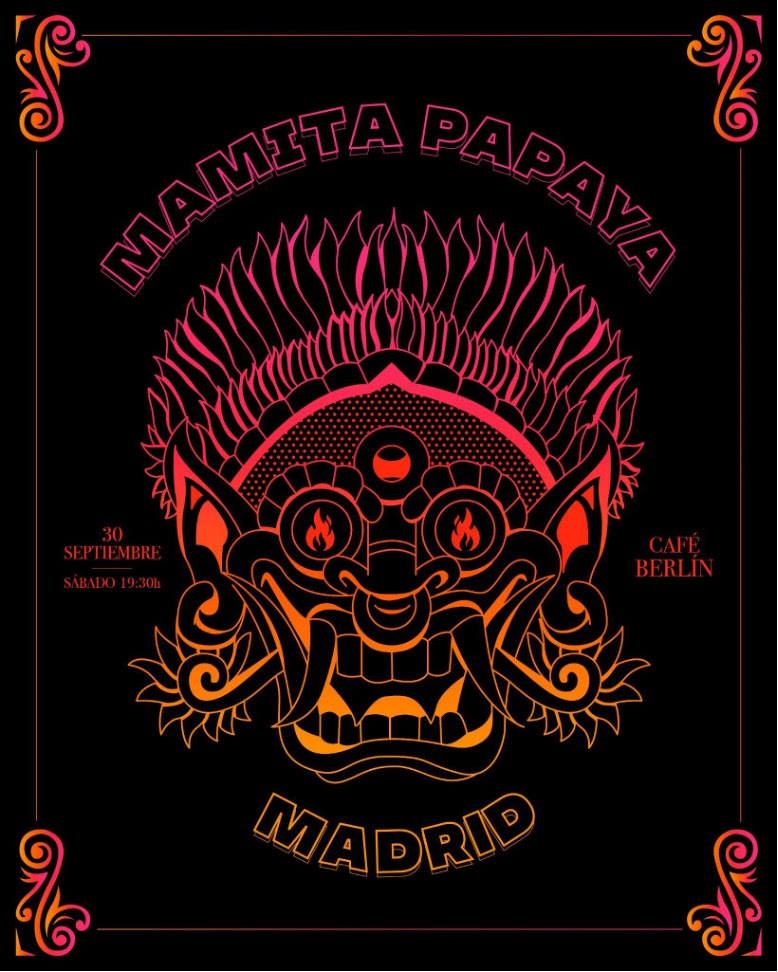 #noticias. Concierto de <a href="/MamitaPapaya/">Mamita Papaya</a>  en <a href="/CafeBerlinMad/">Café Berlín Madrid</a> 

j-musind.blogspot.com/2023/09/mamita…