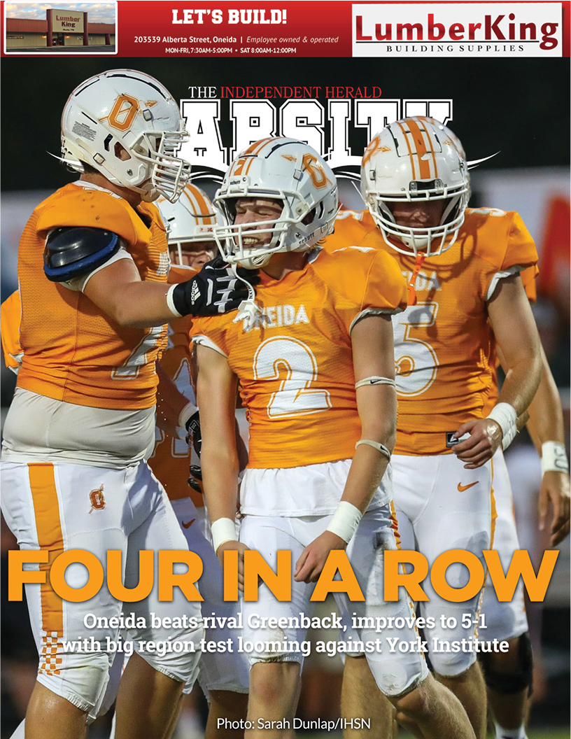 This week's Lumber King Sports Front features Ben Gilbert and the Oneida Indians after their big second half performance against Greenback. View the entire E-Edition at indherald.com/e-edition!