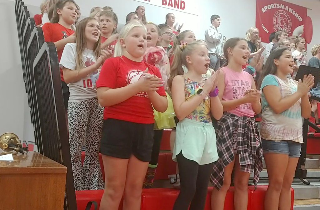 Congratulations to our 5th grade class for an OUTSTANDING performance of the National Anthem and our school song at the Volleyball Game on 9/21/23.  4th grade will perform this Thursday! FIGHT ON BRAVES!!!