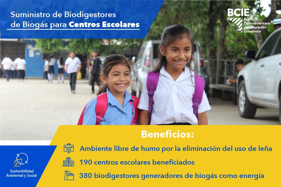 BCIE_Org's tweet photo. Se ha iniciado la entrega de BIODIGESTORES a escuelas en #ElSalvador para dejar de utilizar leña en la cocción de alimentos, a través del uso de esta tecnología que permite generar energía limpia, cuidar la salud y proteger el medioambiente.

@CEL_ElSalvador 

📌Conoce más: https://t.co/6UOAO374yH