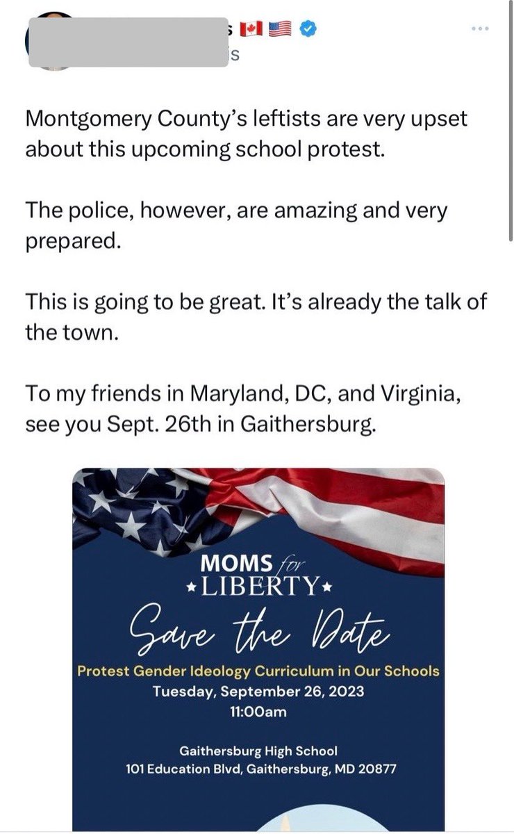 KristinMink_'s tweet image. Today, an extremist group and a provocateur from Canada w/ a history of harassment held an anti-LGBTQIA+ protest in front of an MCPS school.

Community members turned out to ensure students (some who came out &amp;amp; cheered for supporters) felt love, not hate. Proud of MoCo. 🌈