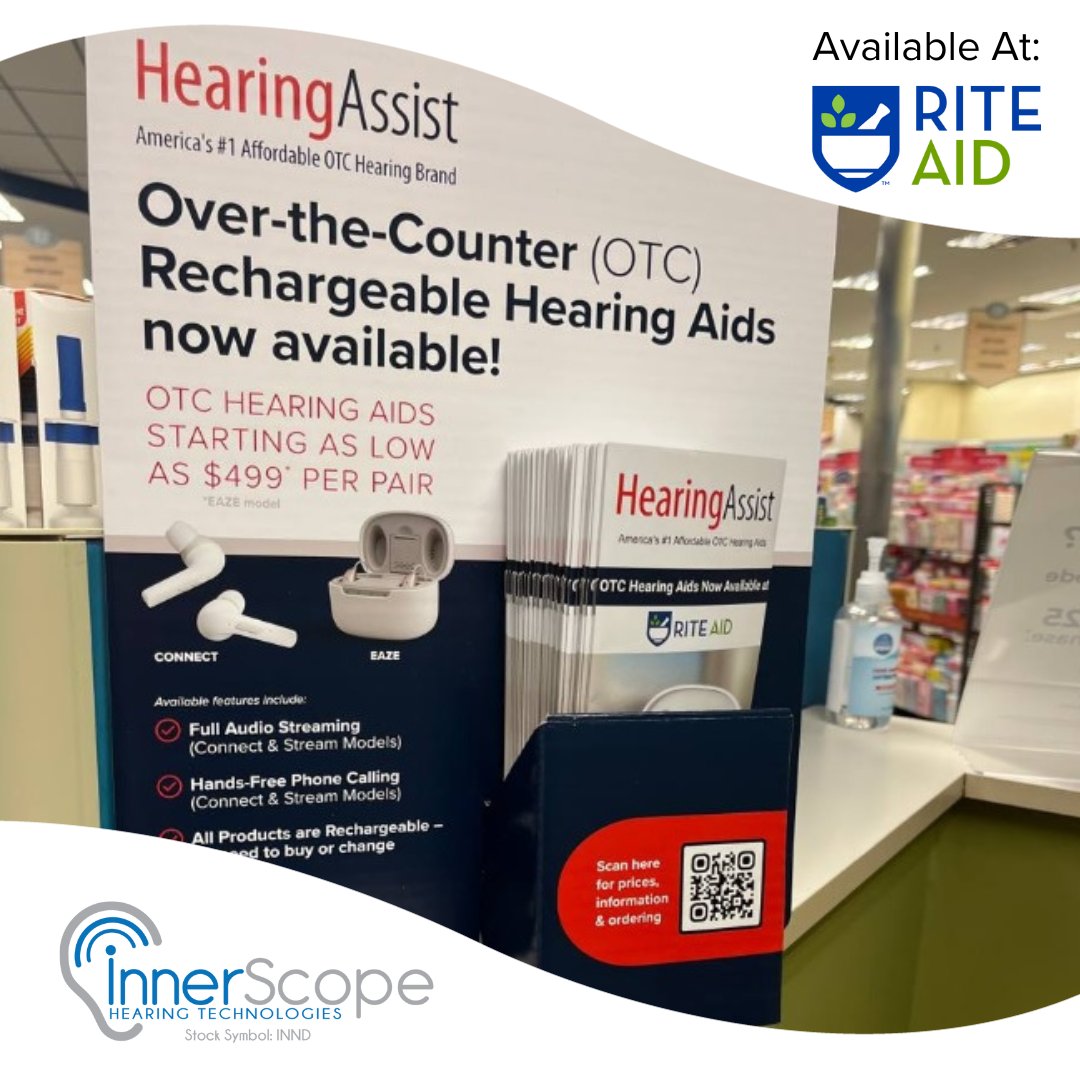 Looks what's popping up @riteaid's across the country! $INND #hearingaids #RiteAid #otc