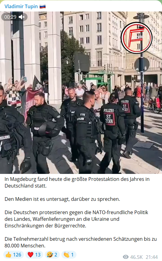 KonLex09's tweet photo. #pandemieleugner_lsa
#md1609 2023 Magdeburg
Wollte nur mitteilen, dass die veröffentlichten TN-Zahlen nicht stimmen. Vladimir hat 80.000 gezählt. Oder geschätzt. Oder gefühlt. Oder Akasha-Bibliothek. https://t.co/BALcM7ErFQ