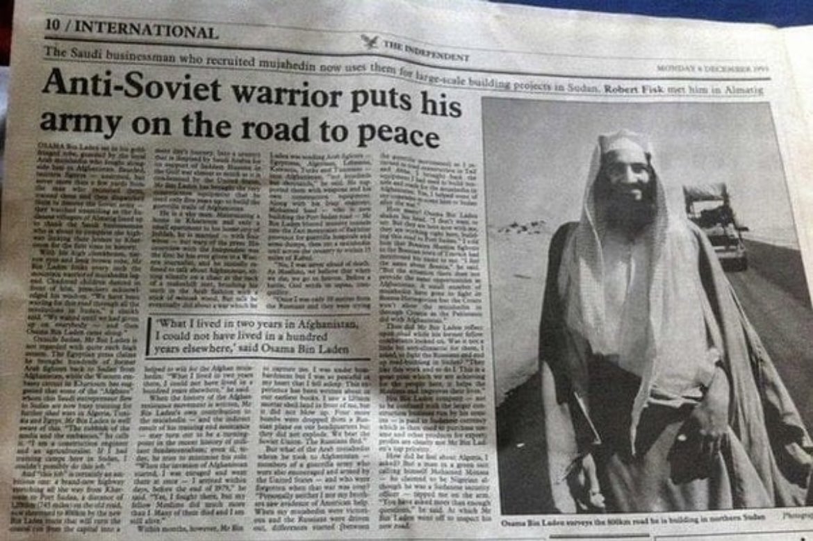 Osama Bin Laden featured in the UK Independent Newspaper on the 6th December 1993. The article was written by Robert Fisk.