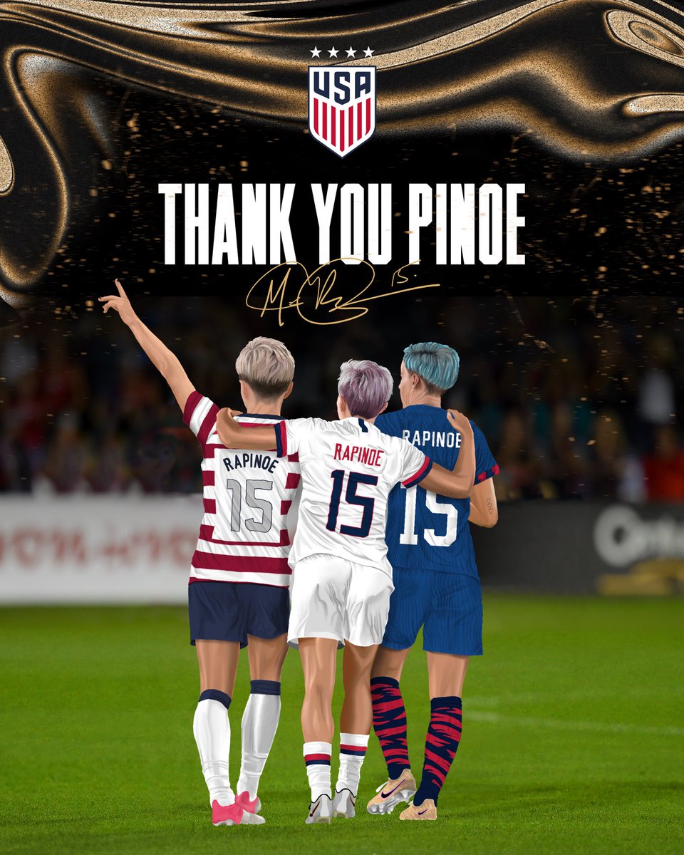 Trailblazer. Icon. Inspiration. You’ve made this sport, this country and this world a better place. Thank you, @mPinoe. 💙