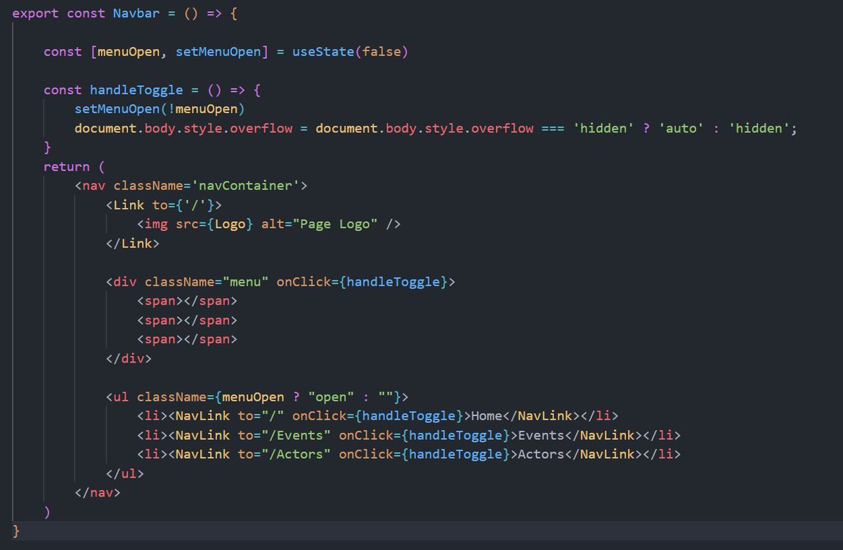 TobiasAA's tweet photo. 🍔Cooked up a simple React burger menu! 🍔 Easy to code and understand🚀#React #BurgerMenu #WebDev #EasyPeasy https://t.co/X1QNMDbWIw